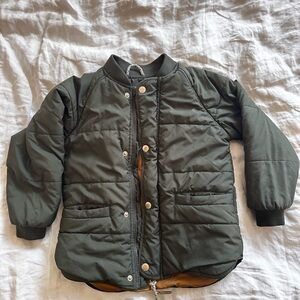 Kids Olive Green Puffer Jacket